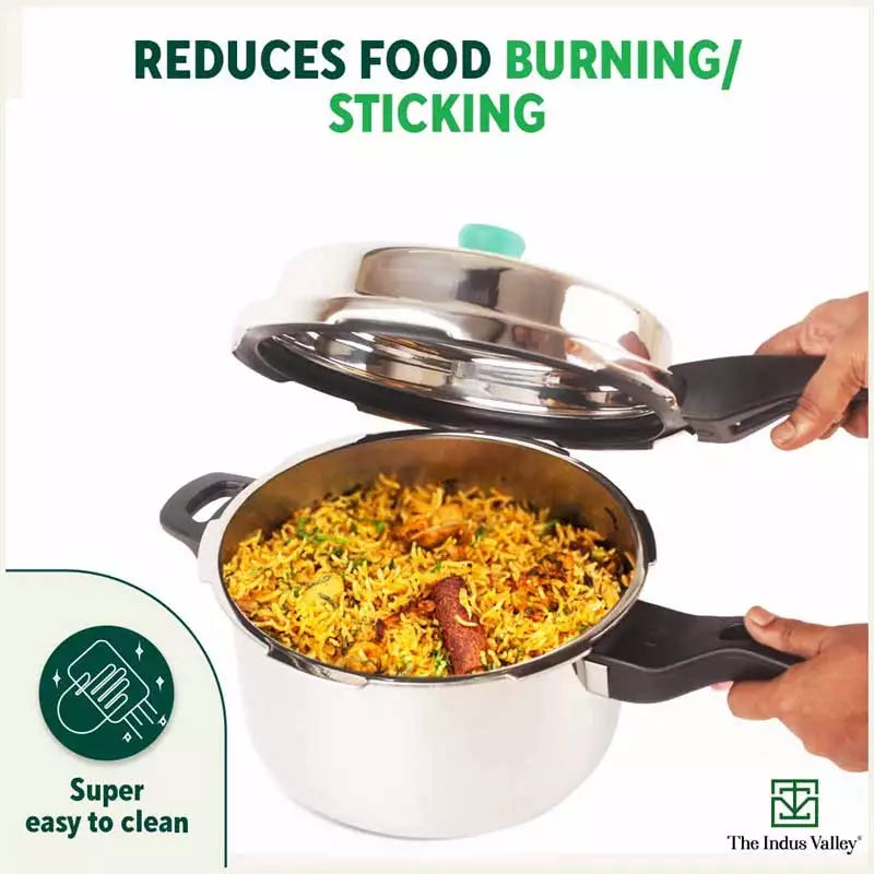 2L+5L RapidCuk Tri-ply Stainless Steel Pressure Cooker Combo+ Free ₹600 Wood Chopping Board, Premium Quality, 3 Layer Thick Body, 5Yr Warranty, ISI Certified, Induction & Gas