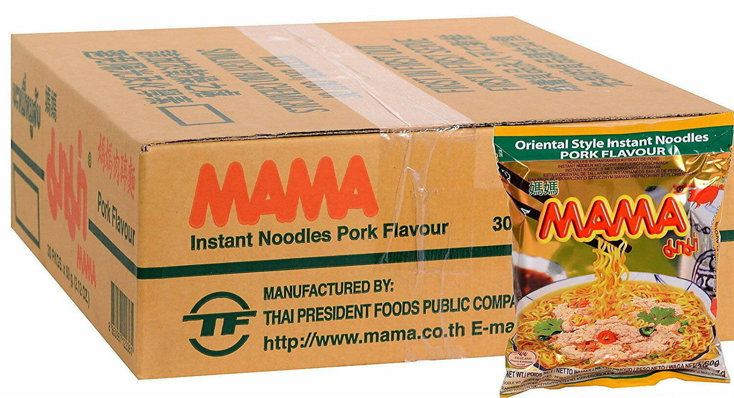50x MAMA Instant Pork Noodles (Pack of 50)- 60g each