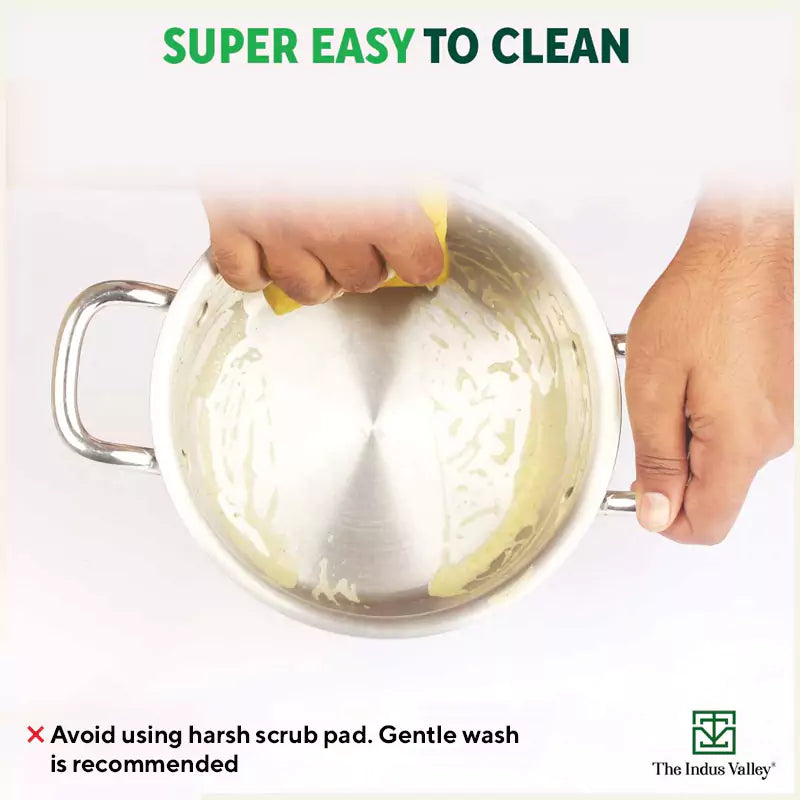 Tri-Steel Premium Stainless Steel Casserole/ Saucepot with Steel Lid, Tri-ply (3 Layer) Induction Bottom, 1.9L, Blue