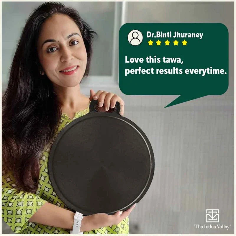 Super Smooth Cast Iron Tawa,Pre-seasoned, Nonstick, 100% Pure, Toxin-free, Free ₹110 Spatula, 27.9cm/30.5cm, 2.15kg/2.3kg