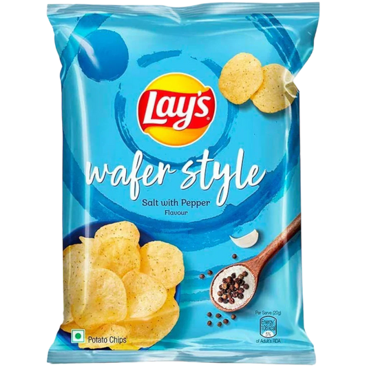 50x Lays Wafer Style Salt With Pepper Flavour, 52 g each (Pack of 50)