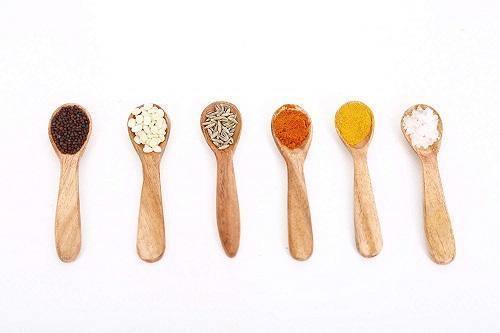 Wooden Masala Spoon (Set of 12) Compact for Salt, Pickle, Turmeric, Spices [7 to 7.5 cm | Neem Wood]